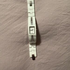 DKNY Silver and White Watch